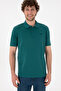 Men's Regular Fit Polo Neck Dark Green Basic T-Shirt 50306007-Vr079 - 4