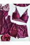 Plum 6-Piece Soft Satin Dowry Set with Morning Dress 6834 - 2