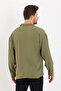 Khaki Loose Fit Aerobin Textured Long Sleeve Oversize Men's Shirt - 4