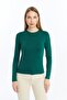 Women's Emerald Round Neck Long Sleeve Blouse - 4