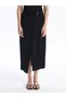 Nevavm Women's Plain Linen Blend Skirt with Zipper at the Waist - 4