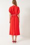Women's Pomegranate Flower Double Breasted Collar Belted Slit Detailed Short Sleeve Dress 60261461 - 7