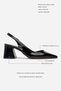 Owen Black Patterned Patent Leather Back Strap Detail Pointed Toe Women's Heeled Shoes - 4