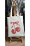 Y2K Cherry Bag Raw Cloth Tote Bag with Cherry Ribbon, Pinterest Bag - 2