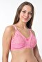 Women's Wire-Free, Unsupported Combed Cotton, Tulle, Lace, Strengthening Bra - 3