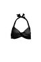 Aquaviva Women's Black Ribbed Violet Halter Bikini Set - 2