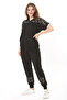 Women's Plus Size Black, Chest and Leg Detailed Two-Piece Suit 65N38934 - 2