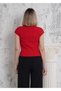 Women's Short T-shirt with Bat Sleeves in Camisole Fabric - 6