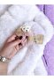 Girl's Plush Teddy Bear Detailed Pompom Hair Clip Accessory - 2