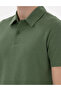 Khaki Slim Fit Buttoned Polo Collar T-Shirt 50307581-Vr027 - 7