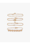 Flower and Pearl Detailed Bracelet Set