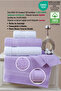 4-Piece Bath Towel Set 100% Cotton Certified, 50X80 - 70X130, Lilac White with Diamond Pattern Border - 2
