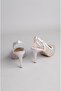 Select 089 stone heel women's shoe (heel: 9.5cm) silver - 8