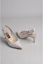 Select 088 stone heel women's shoe (heel 7 cm) silver - 8