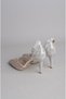 Seç 738 Stone-Embellished Tulle Detailed Evening Dress Shoes (Heel Height: 9 cm) Silver - 6