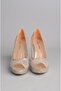 Select 901 stone tulle detail evening shoes (heel height: 12 cm, platform: 2.5 cm) gold - 4