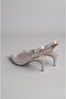 Select 088 stone heel women's shoe (heel 7 cm) silver - 7