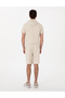 Beige Comfort Fit Linen Blended Knitted Shorts 50302548-Vr011 - 4