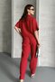 Women's Red Elastic Waist Tied Detailed Muslin Cotton Trousers - 6