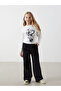 Lcw Crew Neck Printed Girl's Crop T-Shirt - 2