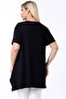 Round Neck Floral Patterned Stone Embroidered Skirt with Lace Slits Asymmetrical Flowy Short Sleeve Tunic - 5