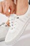 White Hardcover Women's Shoes - Genuine Leather with Laser Sole Stitching in Sound - 4