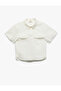 Cotton Short Sleeve Oversize Shirt with Pocket Detail