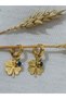 Stainless Tarnish Steel Evil Eye Beaded Clover Earrings - 3