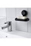 TISKEN Soap Dish with Suction Cup - BLACK, Easy Installation and No Drilling - 3