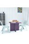 Modern Wooden Child Desk with 2 Plastic Chair - Purple - 5