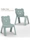 Modern Wooden Child Desk with 2 Plastic Chair - Sand Beige - 4