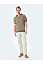 Cotton Blend Polo V-Neck Striped Short Sleeve Knitwear T-Shirt - 2