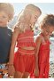 3216 Red Girl's Honeycomb Top and Shorts Set