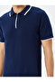 Short Sleeve Polo Neck Cotton Half Zip Knitwear T-Shirt - 5