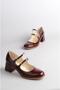 Select 147 genuine leather belt heel shoes (heel height: 5.5cm) burgundy patent leather - 7