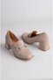 Seç 142 Genuine Leather Buckle-Strap Heel-Heightening Women's Shoes (Heel Height: 5.5 cm) Mink Suede - 7
