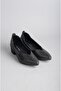 Selection 1068 Genuine Leather Heeled Women's Shoes (Heel: 4 cm) Black Engerek
