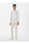White Slim Fit Cotton Blend Ata Collar Tuxedo Shirt 50304086-Vr013 - 4