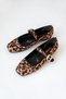 Carlisa Women's Belt Detail Fabric Ballerina Leopard