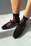 Foden Women's Ribbon Detail Patent Leather Ballerina Black - 7