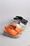 Select 7712 genuine leather wedge heel women's sandal orange - 7