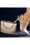 Satin Classic Evening Dress Combined Shoes and Bag - 4