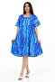 Women's Viscose Half Sleeve Square Neck Dress Blue