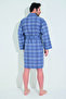 Şalyaka Checkered Pique Bambo Cotton Men's Dressing Gown - 3