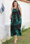 Black Hidden Pocket Skirt with Ruffles and Adjustable Straps Casual Viscose Woven Dress 128 66 - 3