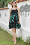 Black Skirt with Ruffles and Adjustable Straps Allover Printed Casual Viscose Woven Dress 105 66 - 3