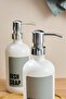 Lozione Beyaz Set of 2 Glass Kitchen Liquid Soap Dispensers with Stand – Soap Dispenser with Bamboo Stand - 3