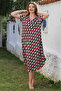 Black-Pink V-Neck Low Sleeve Allover Printed Casual Viscose Woven Dress 115 66 - 2