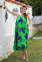 Green Skirt with Hidden Pocket, Ruffled Adjustable Straps, Casual Viscose Woven Dress 128 66 - 4