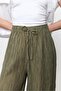 Khaki Corded Palazzo Trousers with Elastic Waist - 4